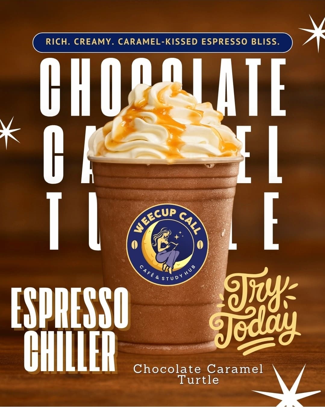 Chocolate caramel espresso chiller promo poster